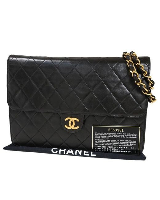 Chanel Black Matelassé Leather Handbag (pre-owned)