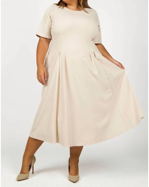 Maggy London Natural Scuba Midi Dress