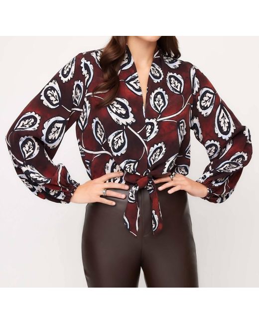 Fifteen Twenty Red Scarlet Tie-Front V-Neck Top