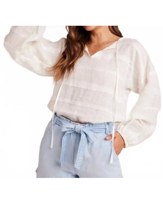 Bella Dahl White Tie-Up Pullover Top