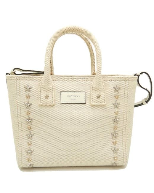Jimmy Choo Natural Pegasi S Canvas Tote Bag