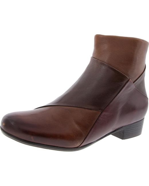 Trotters Brown Colorblock Ankle Boots