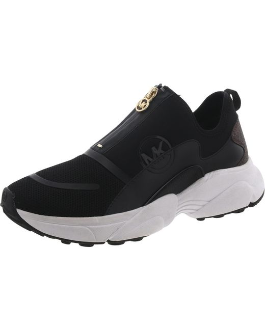 MICHAEL Michael Kors Black Sami Zip Trainer Knit Slip On Running & Training Shoes