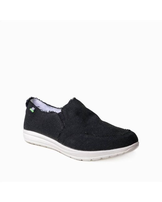Minnetonka Blue Expanse Canvas Slip On Shoes