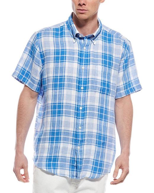 Brooks Brothers Blue Linen Novelty Shirt for men