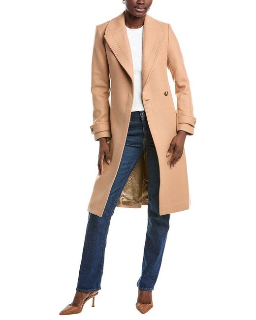 Reiss Natural Wool-Blend Belted Coat