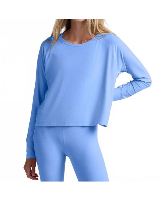 Beyond Yoga Blue Featherweight Daydreamer Pullover