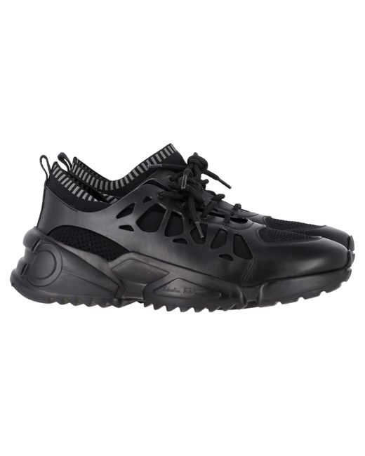 Ferragamo Black Raintop Low-Top Sneakers
