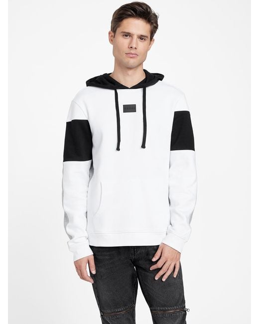 White guess hoodie mens outlet