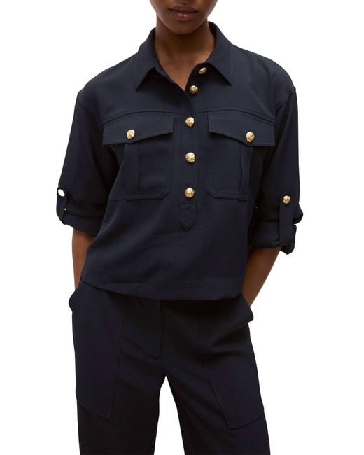 Veronica Beard Blue Colvin Top