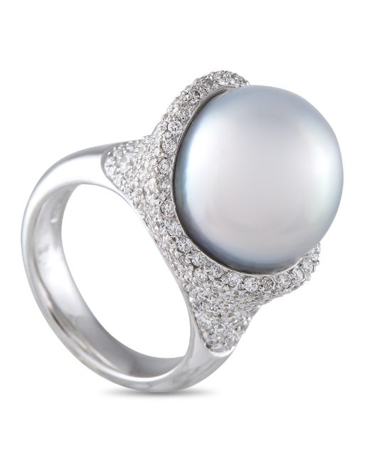 Mikimoto Metallic 18K 1.97Ct Diamond And Pearl Ring Mk13-051325