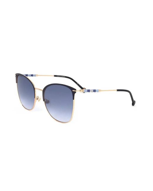 Carolina Herrera Black 56mm Gold Aviator Sunglasses Ch0036s-0lks-dg