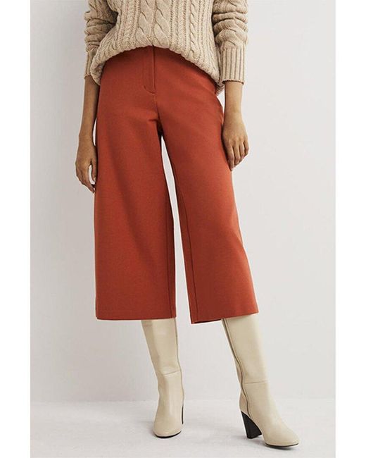 Boden Red Jersey Wide Leg Culotte