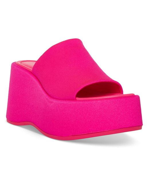 Madden Girl Pink Nicco Faux Leather Slip On Platform Sandals