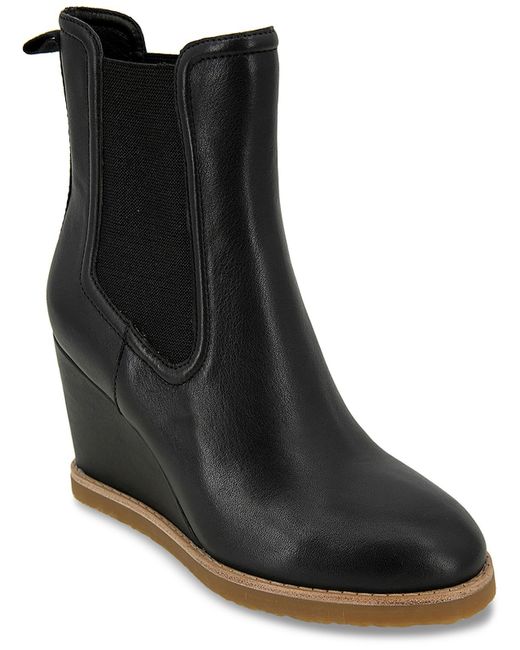 Splendid Black Wynn Wedge Pointed Toe Wedge Boots