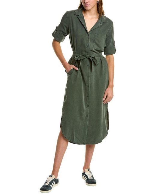 Bella Dahl Green Curved Hem Maxi Dress