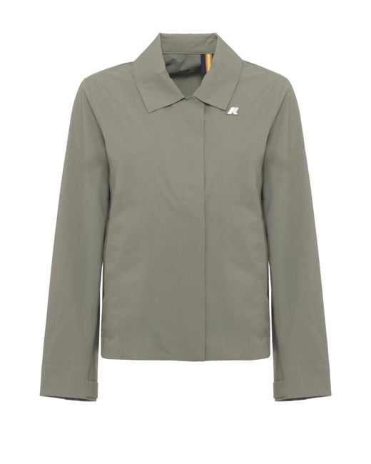 K-Way Gray Arabel Waterproof Zip Jacket