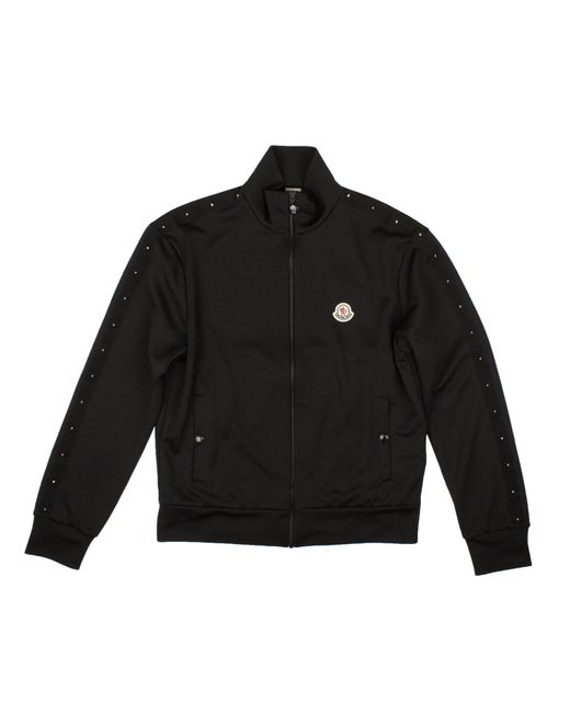 Moncler Black Polyester Chest Logo Classic Track Jacket for men