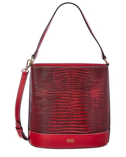 Frances Valentine Red Stella Slim Leather Bucket Bag