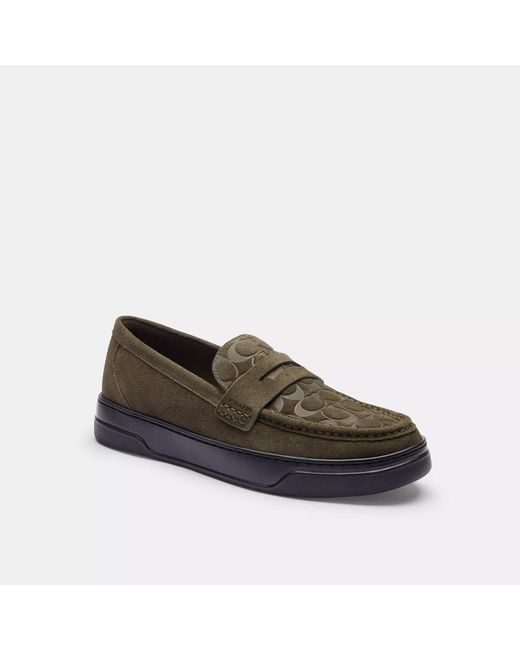 Coach Hybrid Loafer With Signature Print In Brown For Men Lyst