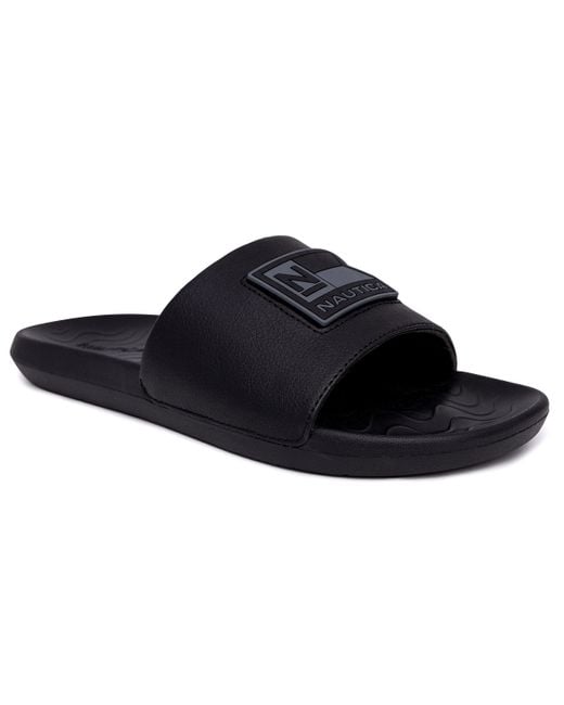 Nautica Black Logo Slide Sandal for men
