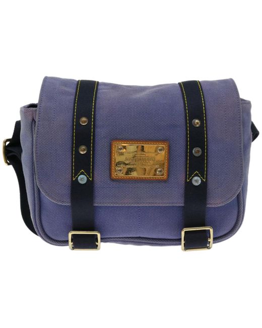 Louis Vuitton Blue Besace Canvas Shoulder Bag (pre-owned)