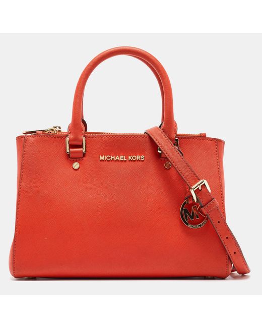 MICHAEL Michael Kors Red Leather Small Sutton Tote