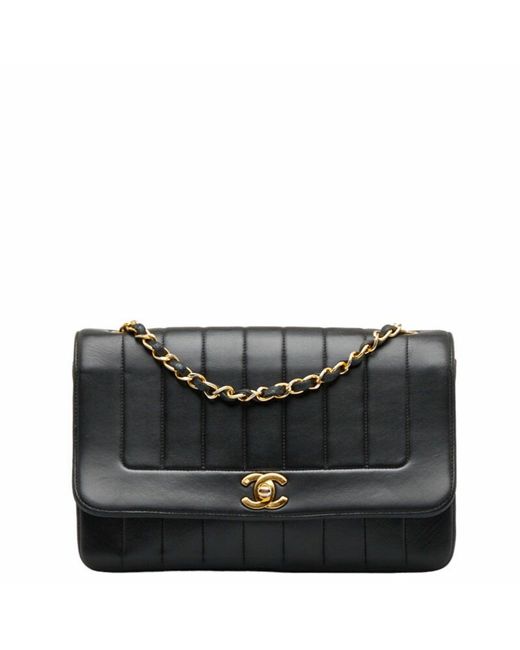 Chanel Black Mademoiselle Leather Shoulder Bag (pre-owned)
