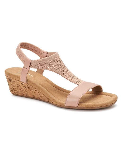 Alfani Pink Vacanza Faux Leather Wedge Sandals