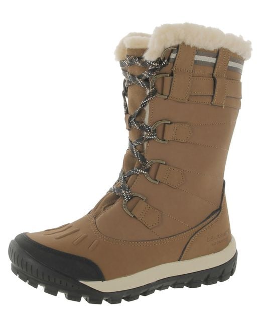 BEARPAW Brown Desdemona Leather Waterproof Snow Boots