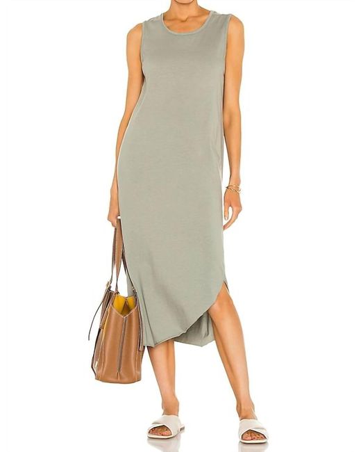 Frank & Eileen Green Easy Side Slit Midi Dress