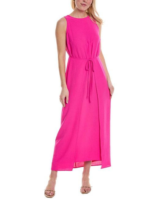 Vince Camuto Pink Wrap Front Maxi Dress