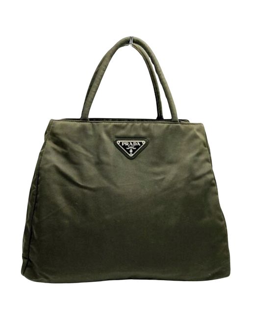 Prada Green Synthetic Tote Bag (pre-owned)