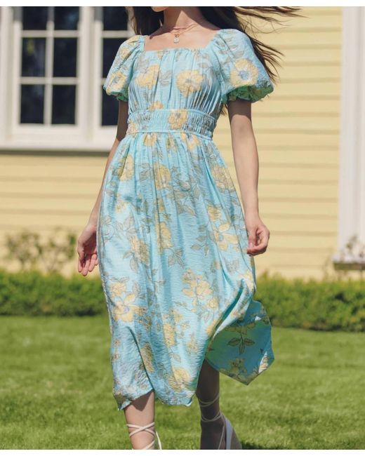 blu pepper green floral dress Bloom Strapless Maxi Dress