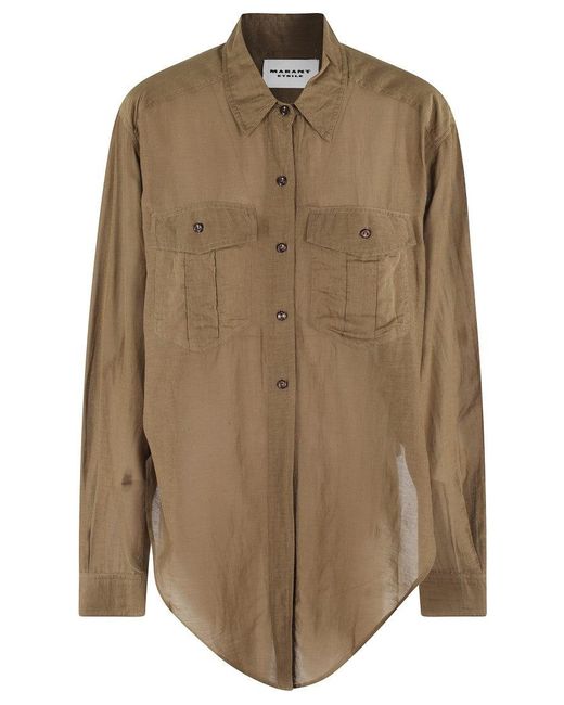 Isabel Marant Brown Khaki Cotton Nath Shirt