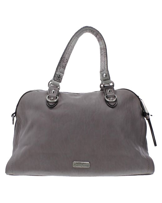 Jessica Simpson Gray Faux Leather Convertible Satchel Handbag