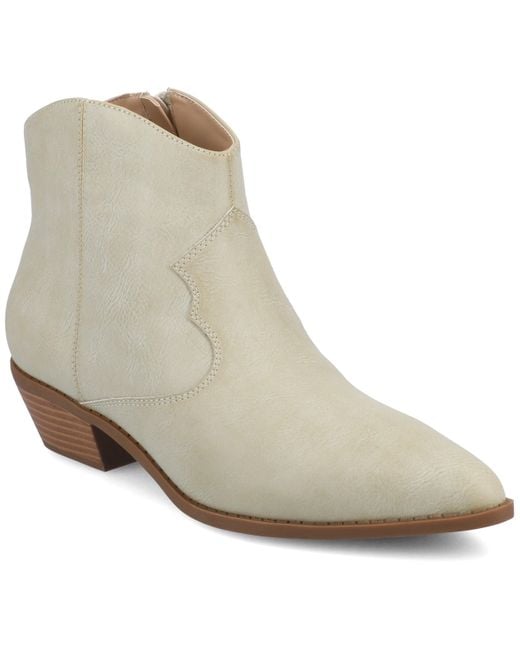 Journee Collection Natural Journee Taliah Medium And Wide Width Western Ankle Booties