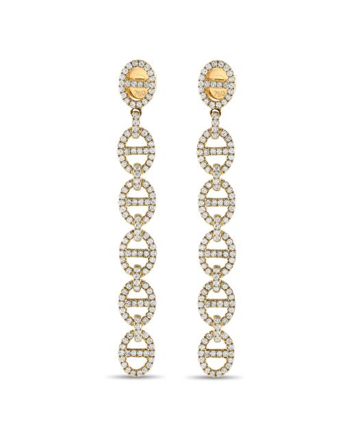 Non-Branded Metallic Lb Exclusive 18k Yellow 2.25ct Diamond Link Dangle Earrings Aer-17863-y
