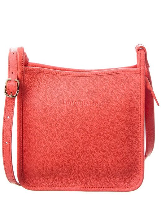 Longchamp Red Le Foulonne Leather Crossbody