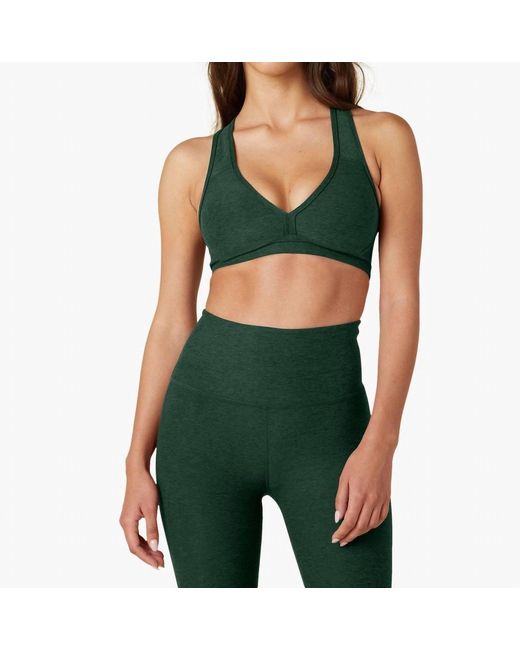 Beyond Yoga Green Spacedye Lift Your Spirits Sports Bra