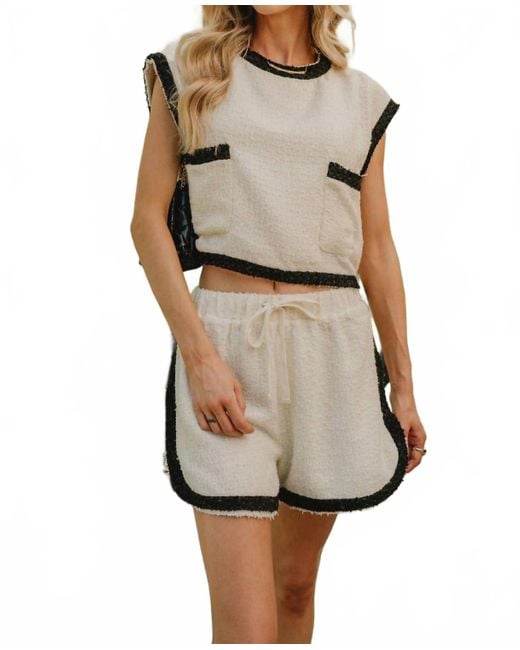 Callie Mac Natural Emery Drawstring Shorts