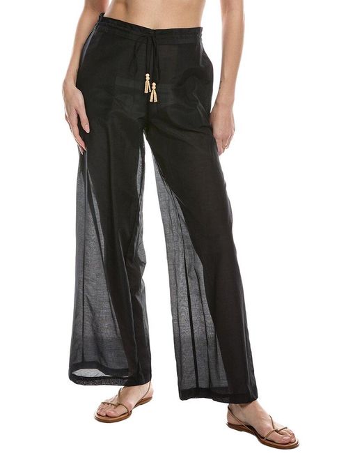Natori Black Silk-Blend Pant