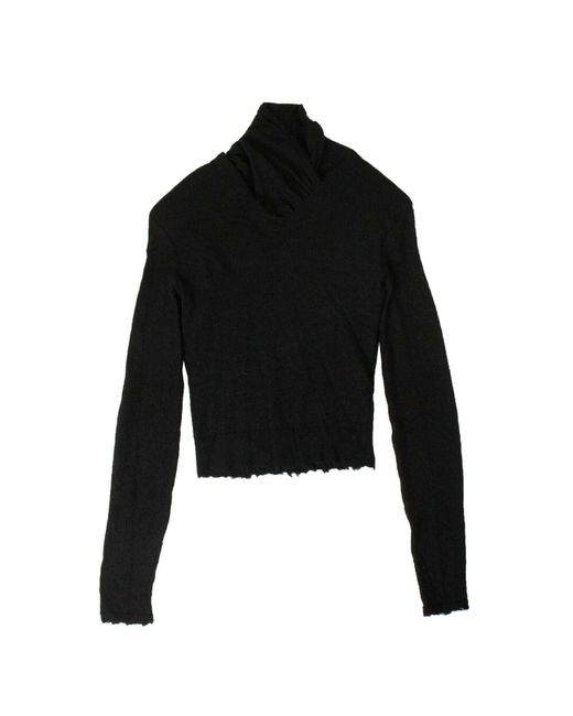 Unravel Project Black Cashmere Distressed Details Sweater