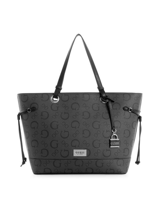 Guess Factory Canvas Keera Logo Tote in Black Lyst