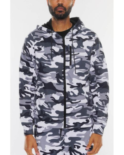TRUEDAMES Blue Solid Heathered Zip Up Jacket for men