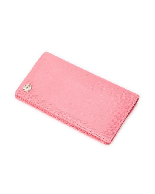 Chanel Pink Cc Long Bifold Wallet