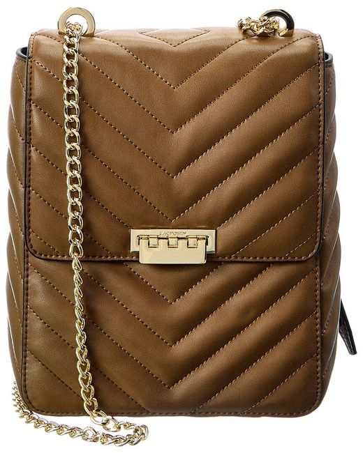 Zac Posen Soft Earthette Convertible Leather Backpack in Brown | Lyst