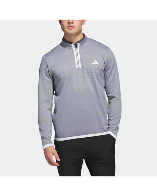 Adidas Gray Microdot 1/4-zip Golf Pullover for men