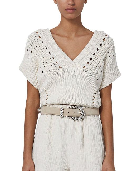 IRO Clarus Linen-blend Sweater in White | Lyst
