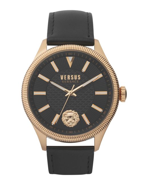 Versus  Gray Colonne Leather Watch for men